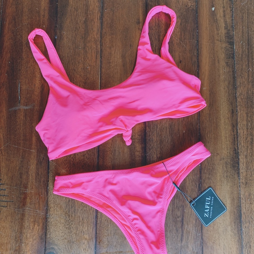 NWT Zaful | neon pink bikini swimsuit 4